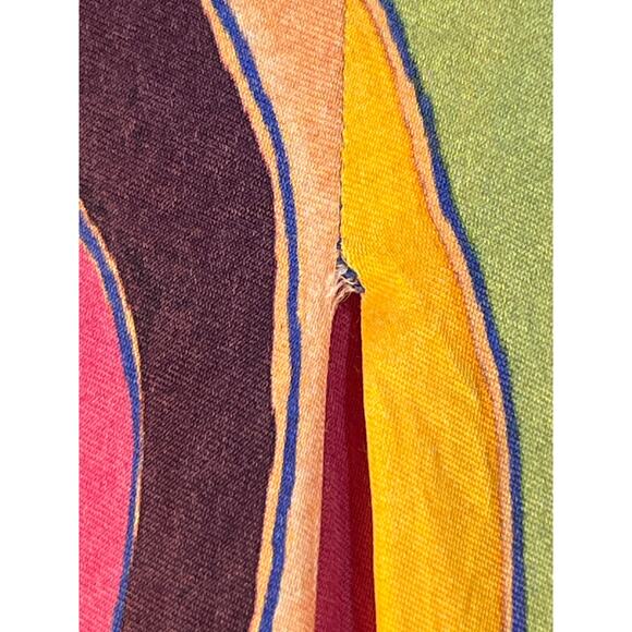 Farm Rio x Anthropologie Pants Large High Rise Striped Rainbow Wide Leg - Picture 5 of 10